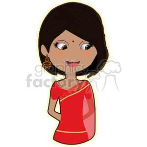 clipart - Indian Bride cartoon character vector image.