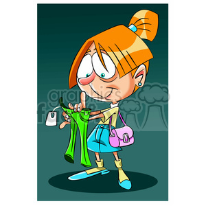 girl shopping for pants clipart. Royalty-free image # 395079