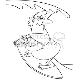 clipart - older women surfing black and white.