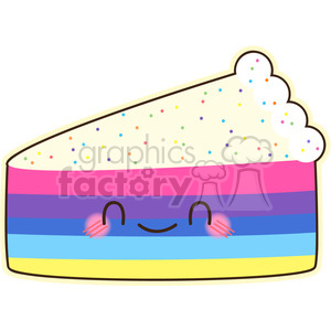 clipart - Rainbow cake cartoon character vector clip art image.