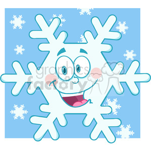6963 Royalty Free RF Clipart Illustration Smiling Snowflake Cartoon Mascot Character clipart. Royalty-free image # 396131