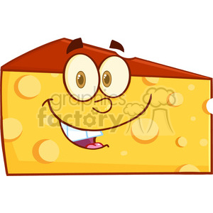 Royalty Free RF Clipart Illustration Smiling Wedge Of Cheese Cartoon Character clipart. Commercial use image # 396141