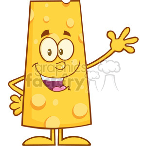 8501 Royalty Free RF Clipart Illustration Happy Cheese Cartoon Character Waving Vector Illustration Isolated On White clipart. Commercial use image # 396453
