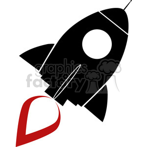 8306 Royalty Free RF Clipart Illustration Retro Rocket Ship Concept Vector Illustration