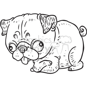 silly pug vector RF clip art images