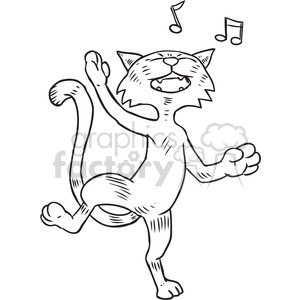 cartoon black+white animal cat dancing singing music hoedown tattoo