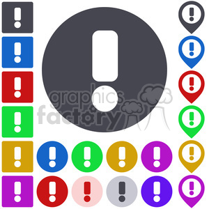 warning exclamation mark exclamation mark hazard danger button icon symbol sign set vector abstract app color danger icon danger sign danger symbol design element exclamation icon+packs