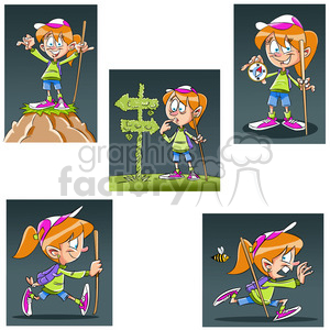 trina the cartoon girl character clip art image set