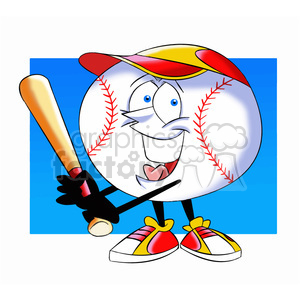 cartoon baseball mascot speedy batting clipart. Commercial use image # 397820