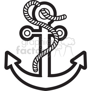 anchor anchors design tattoo boat boating tools black+white outline