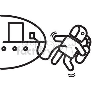astronaut doing a spacewalk vector icon clipart. Royalty-free icon # 398480