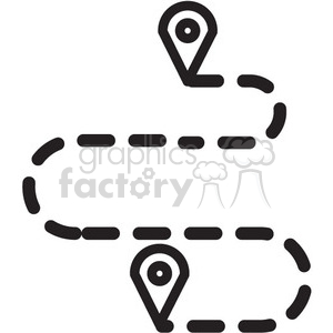 travel route vector icon clipart.