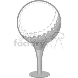light gray golf ball on a tee clipart.