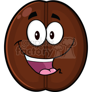 illustration happy coffee bean cartoon mascot character vector illustration isolated on white clipart. Commercial use image # 399514