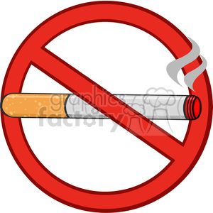 royalty free rf clipart illustration no smoking sign vector illustration isolated on white background .