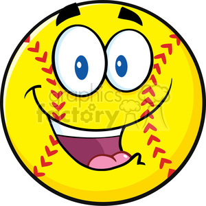 Happy Softball Cartoon Character Vector Illustration Isolated On White Background Clipart Commercial Use Gif Jpg Png Eps Svg Ai Pdf Clipart 400198 Graphics Factory