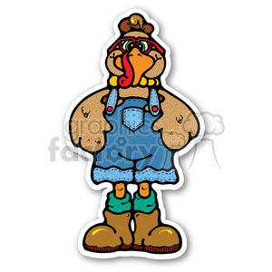 turkey sticker clipart. Commercial use image # 400481