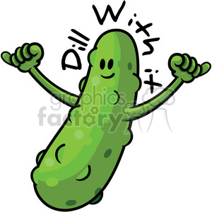 cartoon character dill with it pickle vector art