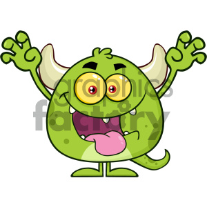 cartoon monster creature character mascot green