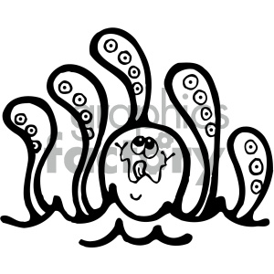 cartoon animals vector PR ocean octopus black+white tattoo  water sea+life