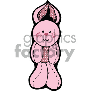 clipart - cartoon pink bunny 010 c.