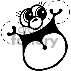 clipart - black and white funny face.