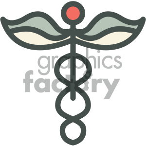 caduceus medical vector icon