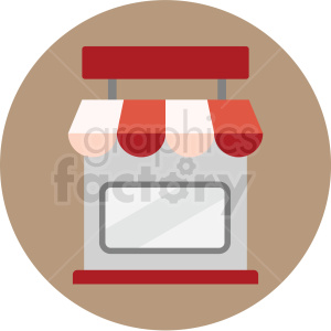retail store icon with brown circle background clipart.