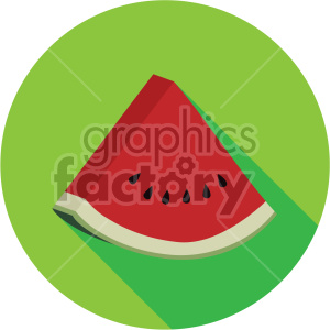clipart - watermelon slice on circle background flat icon clip art.