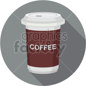 coffee travel cup on circle background vector flat icons clipart. Royalty-free image # 407183