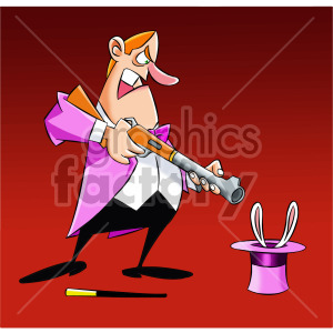 magician man magic cartoon rabbit top+hat angry mad trick