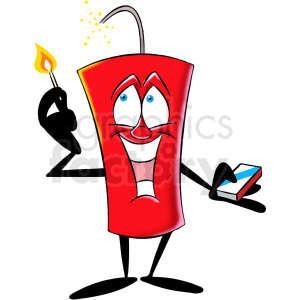 clipart - cartoon dynamite character lighting his wick.