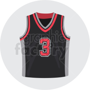 clipart - basketball jersey vector clipart on circle background.