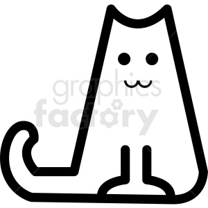 cat outline vector icon clipart .