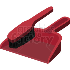 dust pan with broom vector clipart .