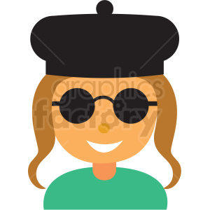 female artist avatar icon vector clipart .