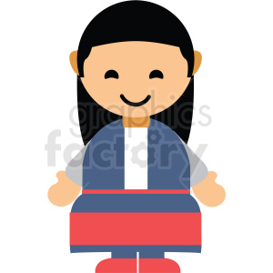 Greek female character icon vector clipart .