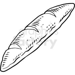 black and white french bread vector clipart .