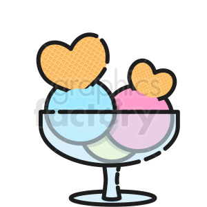 Valentines icon ice+cream food