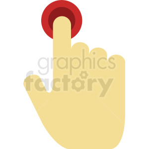 clipart - hand pushing button vector.