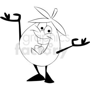 black and white cartoon olive clipart. Royalty-free image # 412448