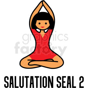 clipart - girl doing yoga salutation seal 2 pose vector clipart.