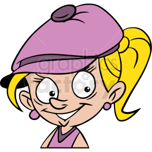 cartoon girl head vector clipart clipart. Royalty-free image # 413027
