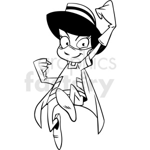 black and white cartoon nurse vector clipart clipart. Royalty-free image # 413243