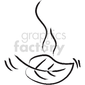 clipart - black and white tattoo falling leaf vector clipart.