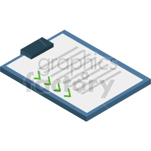 clipart - isometric check list vector icon clipart 2.
