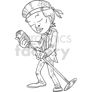 clipart - soul singer black and white clipart.