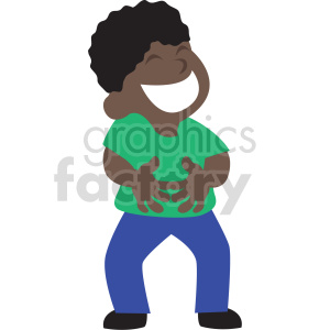 african american man laughing vector clipart .