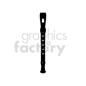 silhouette flute vector clipart .