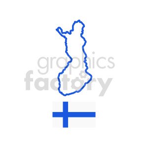 finland flag outline vector clipart .